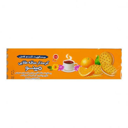 تصویر از مینو بیسکویت ساقه طلایی کرمدار پرتقالی 192گ