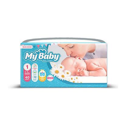 تصویر از مای بیبی پوشک باعصاره بابونه 40ع سایز 1