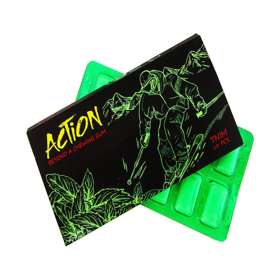 تصویر از اکشن آدامس بدون شکر مربعی با طعم نعنا