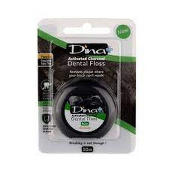 تصویر از دینا نخ دندان زغالی 50 م